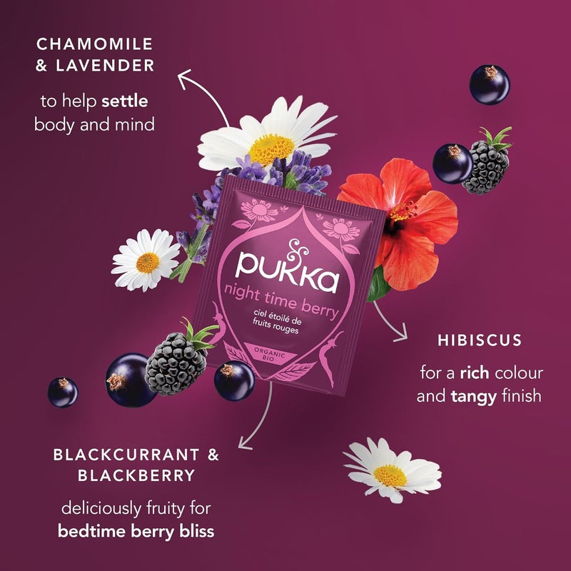Pukka Organic Night Time Berry Herbal Tea - Image 5